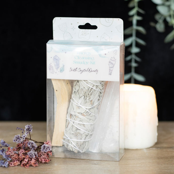 Smudge Kit with Clear Quartz Crystal - Wicked Witcheries