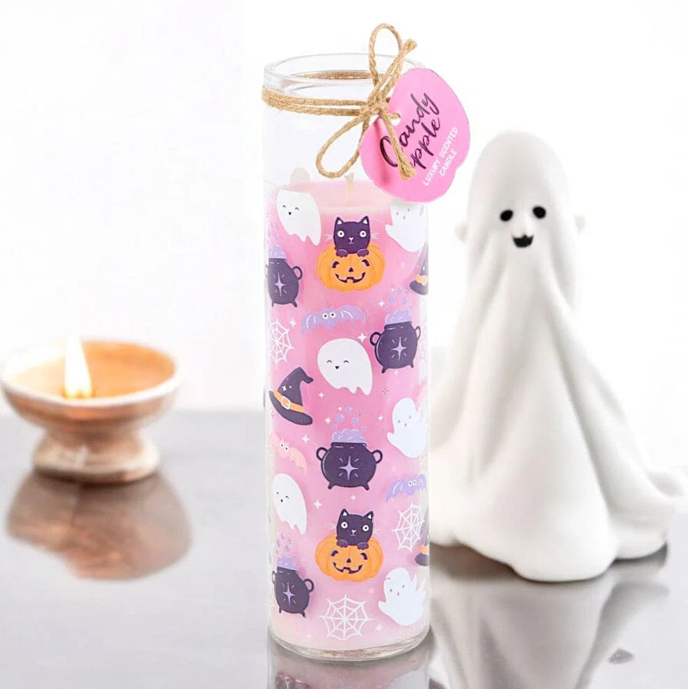 Pastel Halloween Candy Apple Tube Candle