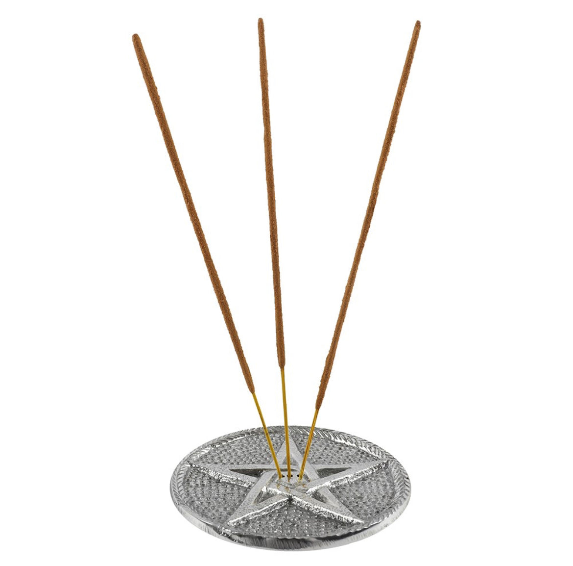 10cm Silver Pentagram Incense Holder - Wicked Witcheries