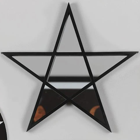 Black Framed Pentagram Mirror - Wicked Witcheries