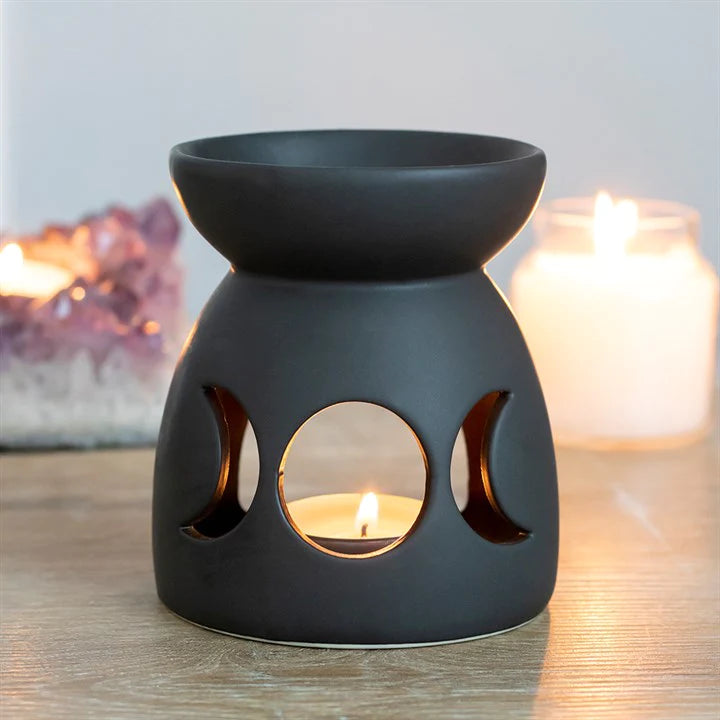 Black Triple Moon Cut Out Oil Burner - Wicked Witcheries