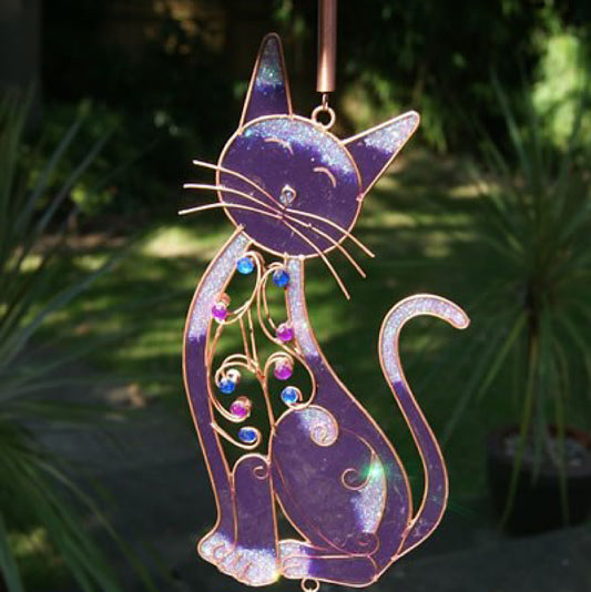 Purple Cat Windchime - Wicked Witcheries