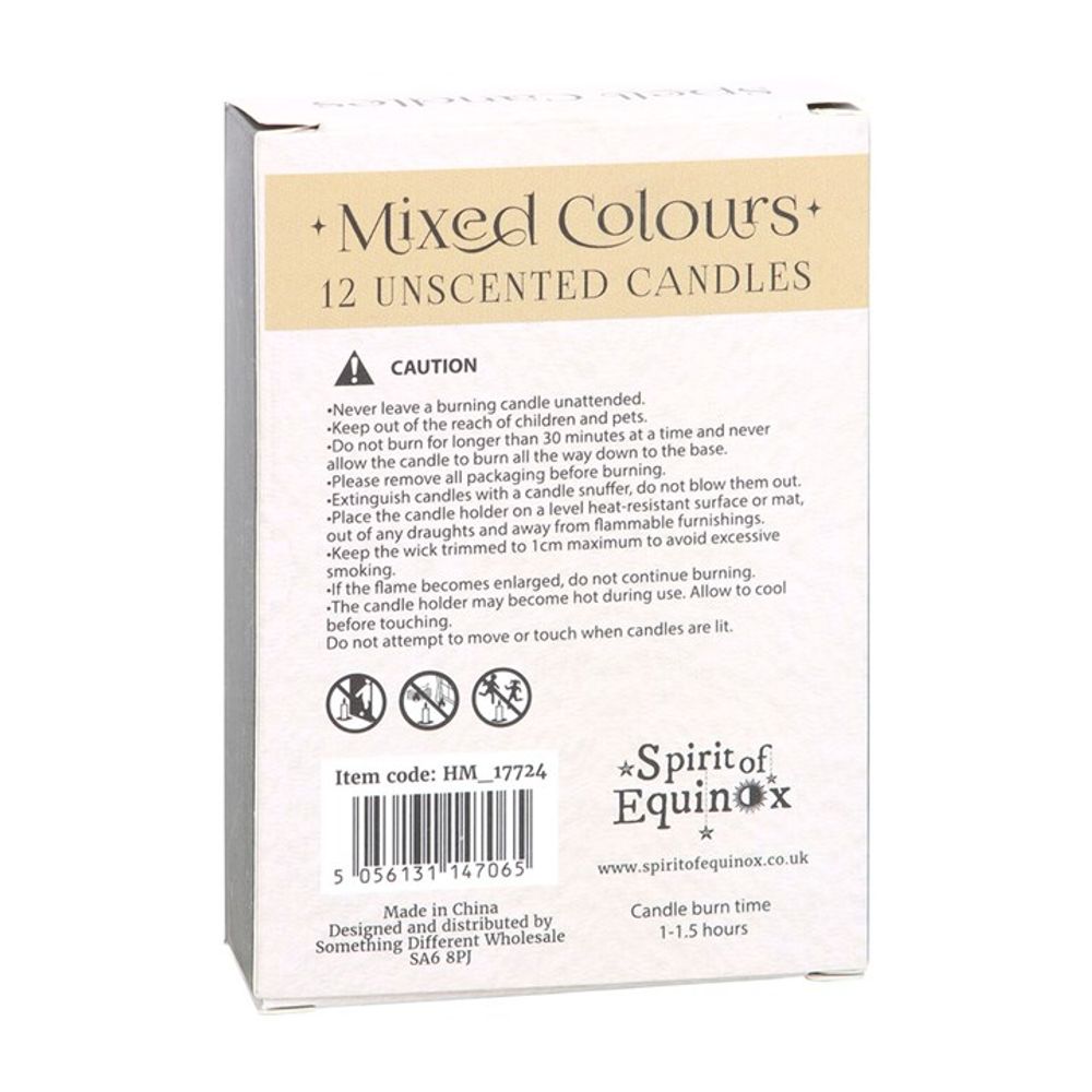 Pack of 12 Mixed Colour Spell Candles - Wicked Witcheries