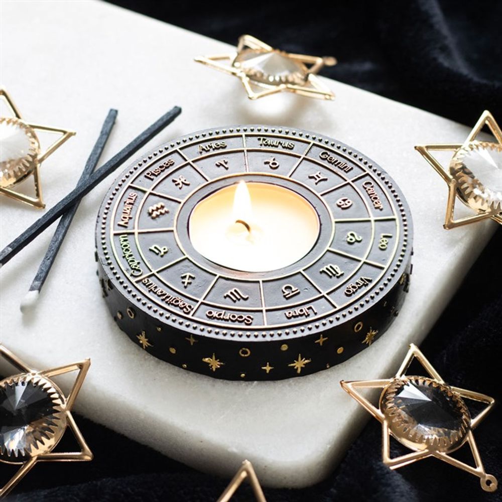 Astrology Wheel Tealight Candle Holder - Wicked Witcheries