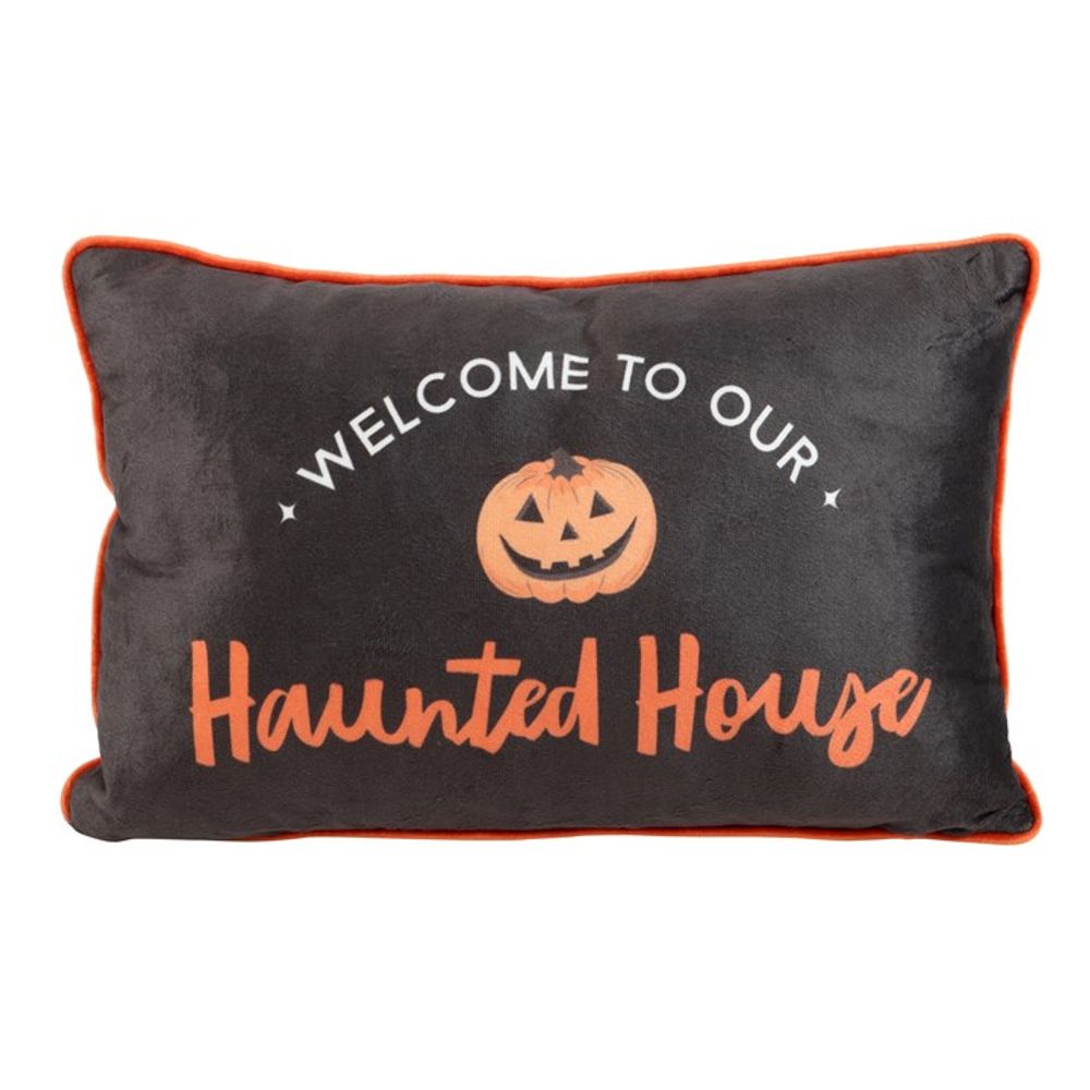 40cm Rectangular Haunted House Cushion - Wicked Witcheries