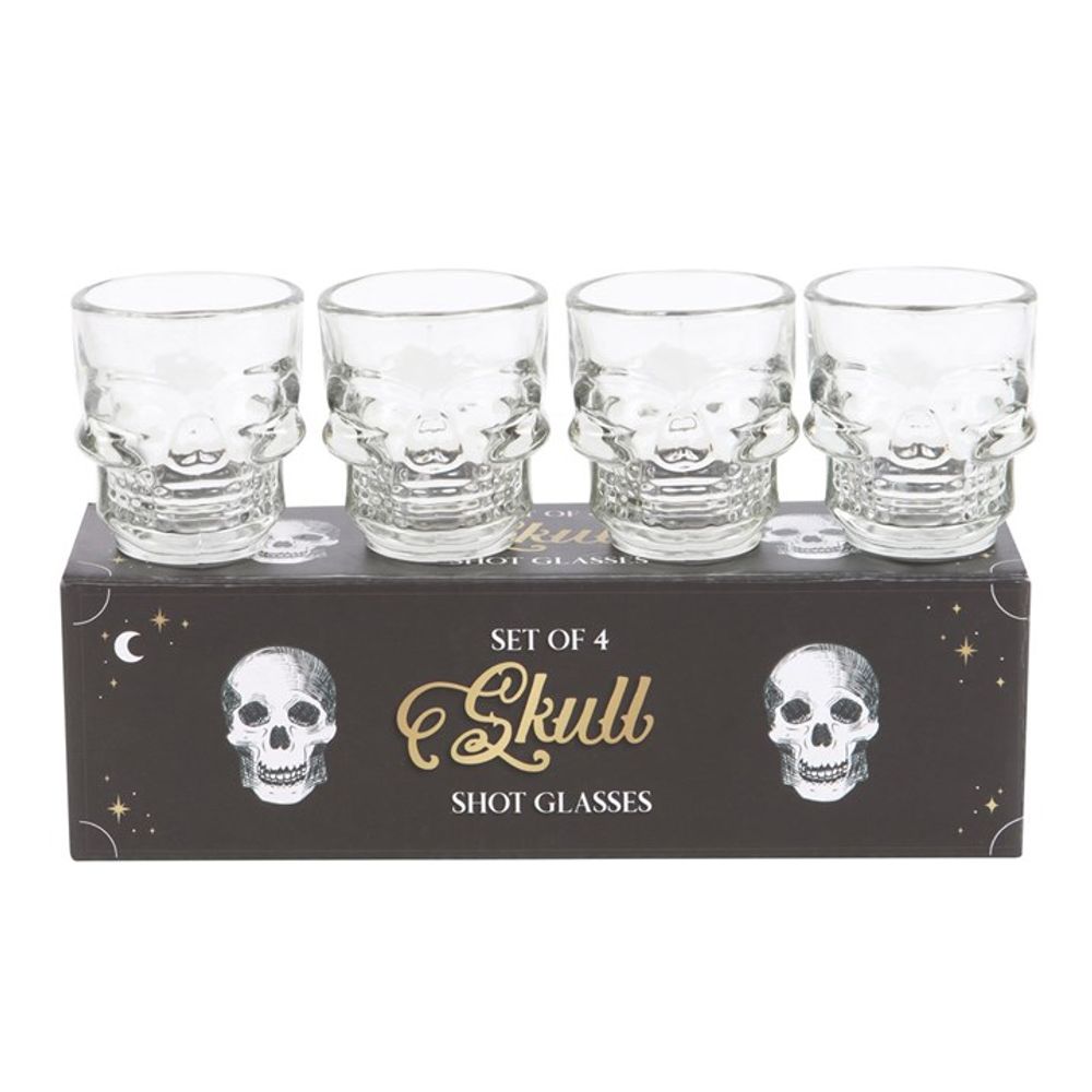 Set of 4 Skull Shot Glasses Set - Wicked Witcheries