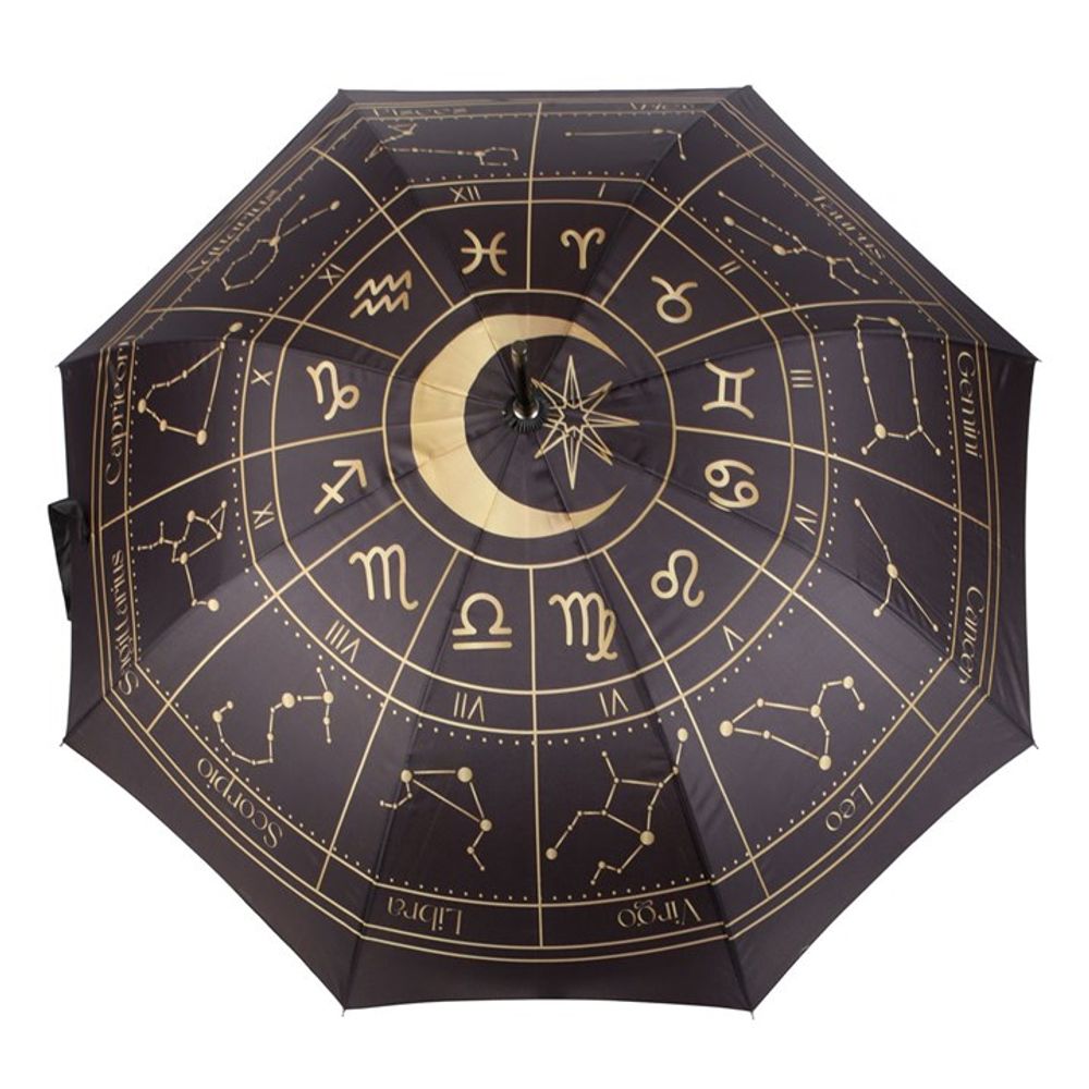 Black Astrology Wheel Umbrella - Wicked Witcheries