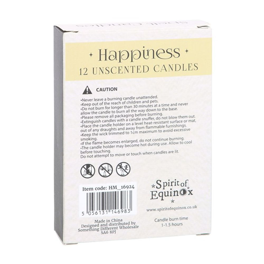 Pack of 12 Happiness Spell Candles - Wicked Witcheries