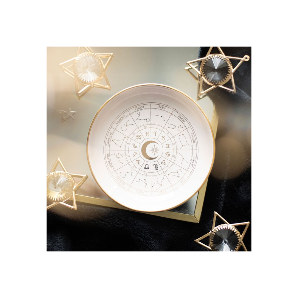 Off White Astrology Wheel Trinket Dish - Wicked Witcheries