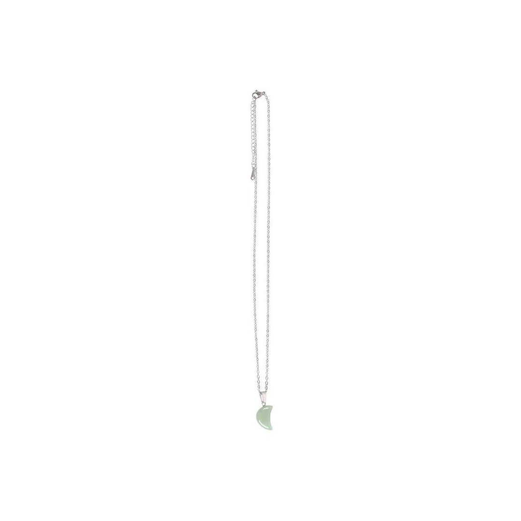 Green Aventurine Crystal Moon Necklace on Greeting Card - Wicked Witcheries