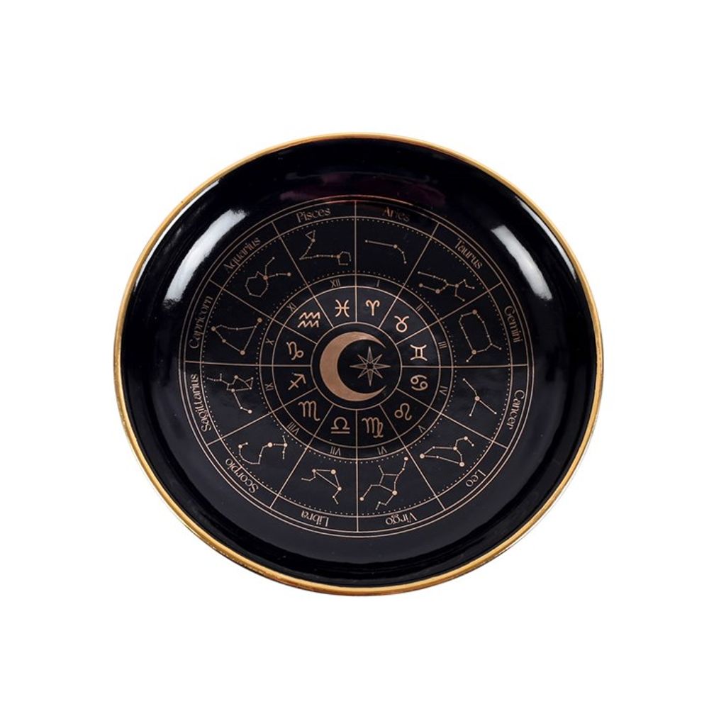 Black Astrology Wheel Trinket Dish - Wicked Witcheries