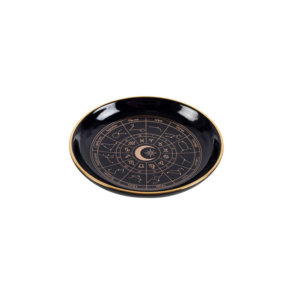 Black Astrology Wheel Trinket Dish - Wicked Witcheries