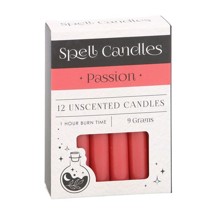 Pack of 12 Passion Spell Candles - Wicked Witcheries