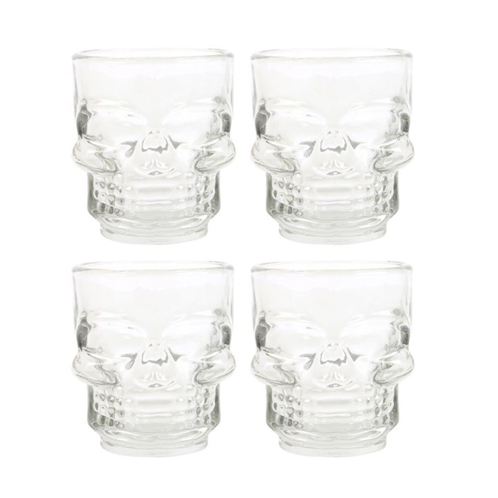 Set of 4 Skull Shot Glasses Set - Wicked Witcheries