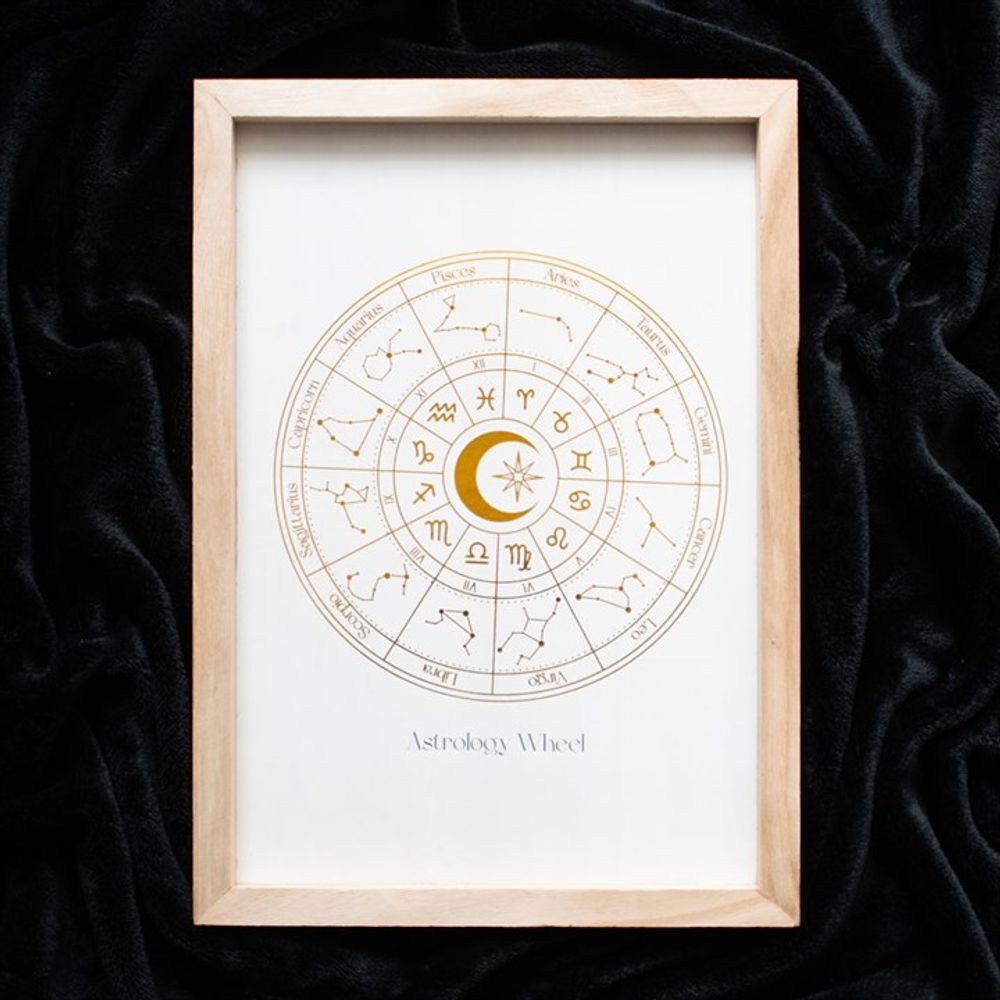 Off White Astrology Wheel Framed Wall Art Print - Wicked Witcheries