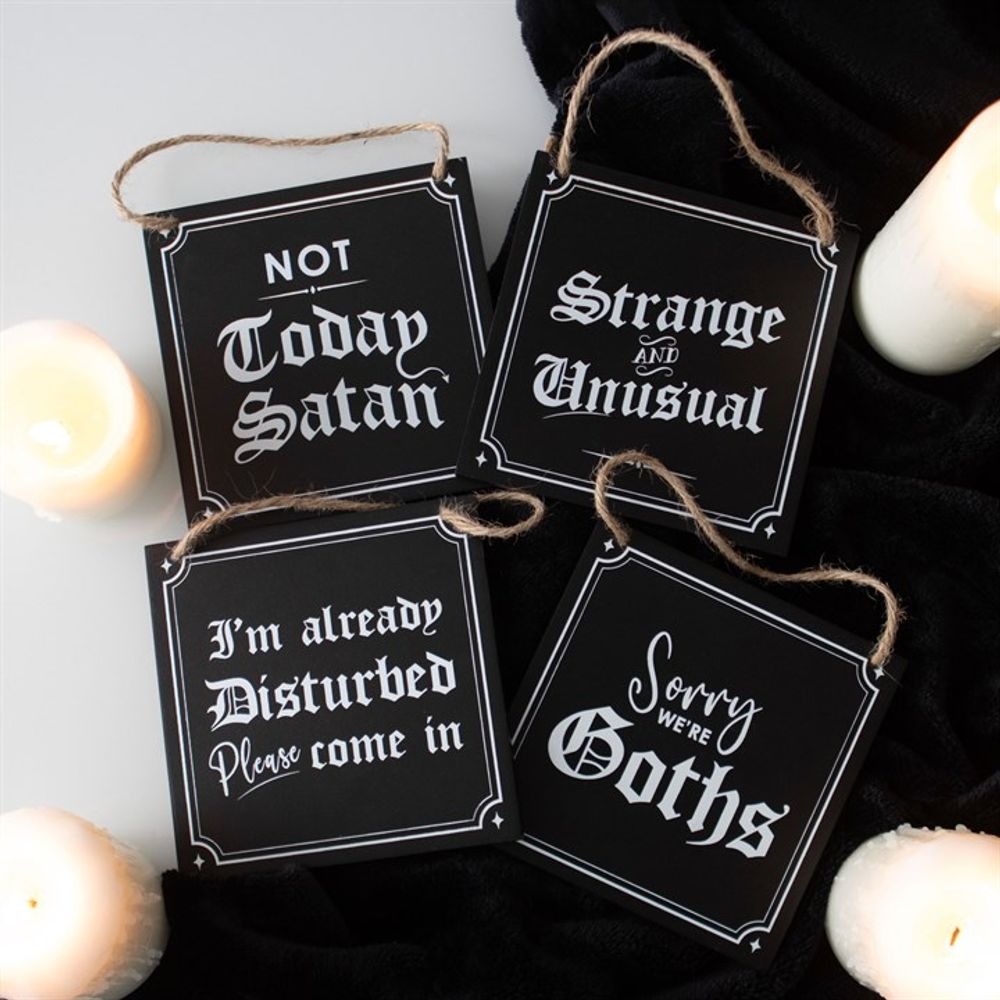 Sorry We're Goths Hanging Sign - Wicked Witcheries