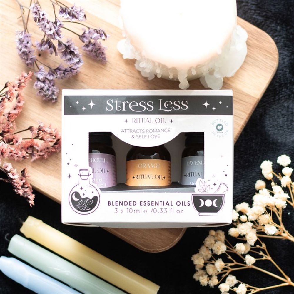 Set of 3 Stress Less Ritual Blended Essential Oils - Wicked Witcheries