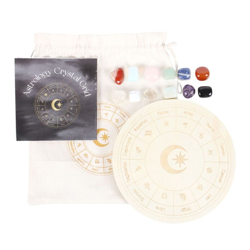 Astrology Wheel Crystal Grid Set - Wicked Witcheries