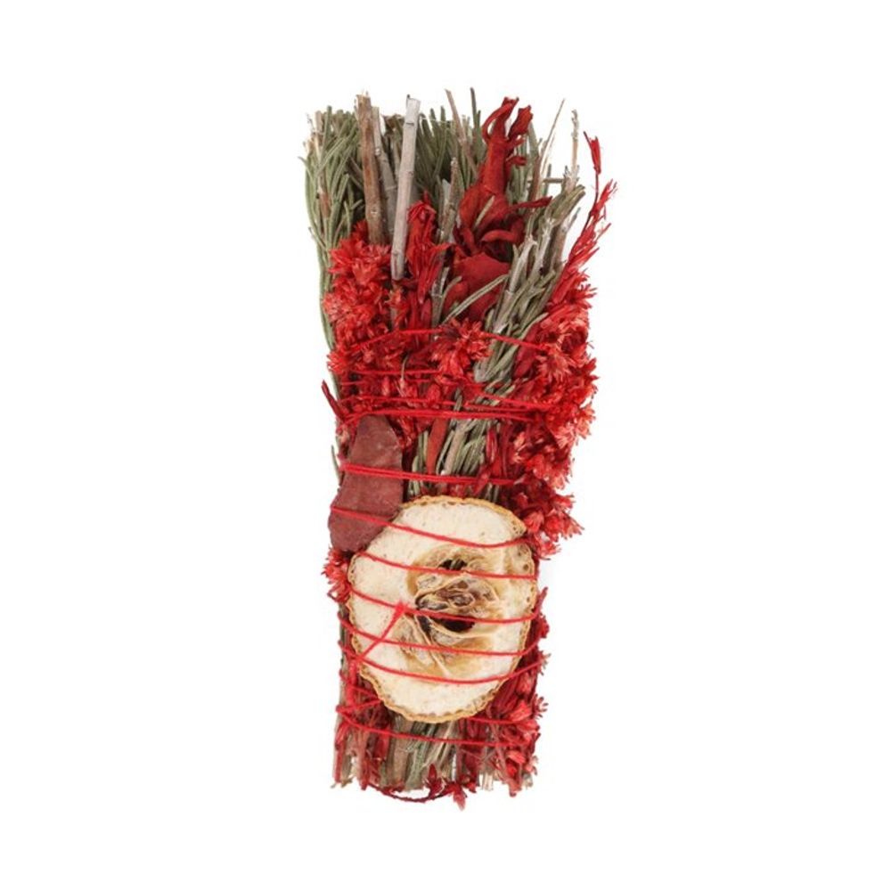 6in Ritual Wand Smudge Stick with Rosemary, Sage and Red Jasper - Wicked Witcheries