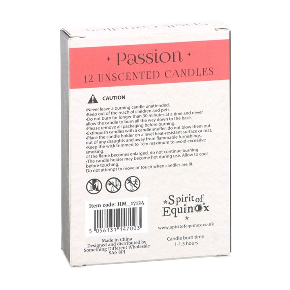 Pack of 12 Passion Spell Candles - Wicked Witcheries