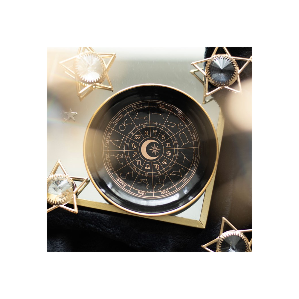 Black Astrology Wheel Trinket Dish - Wicked Witcheries