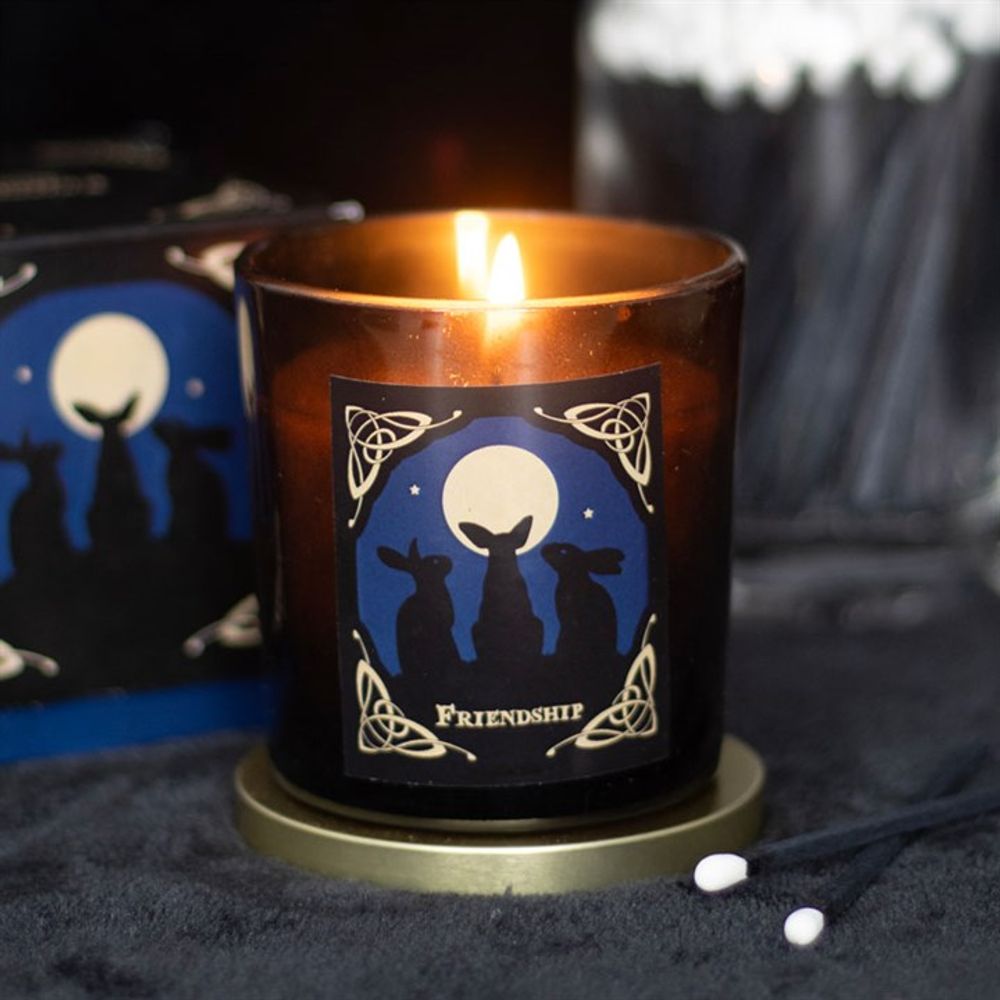 'Moon Gazing Hares' Friendship Candle by Lisa Parker - Wicked Witcheries