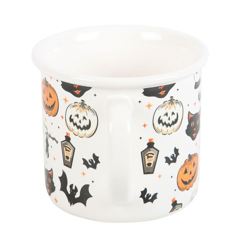 Spooky Cat and Pumpkin Print Mug - Wicked Witcheries