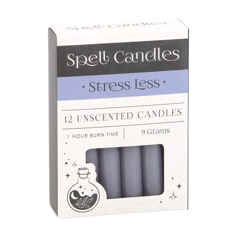 Pack of 12 Stress Less Spell Candles - Wicked Witcheries