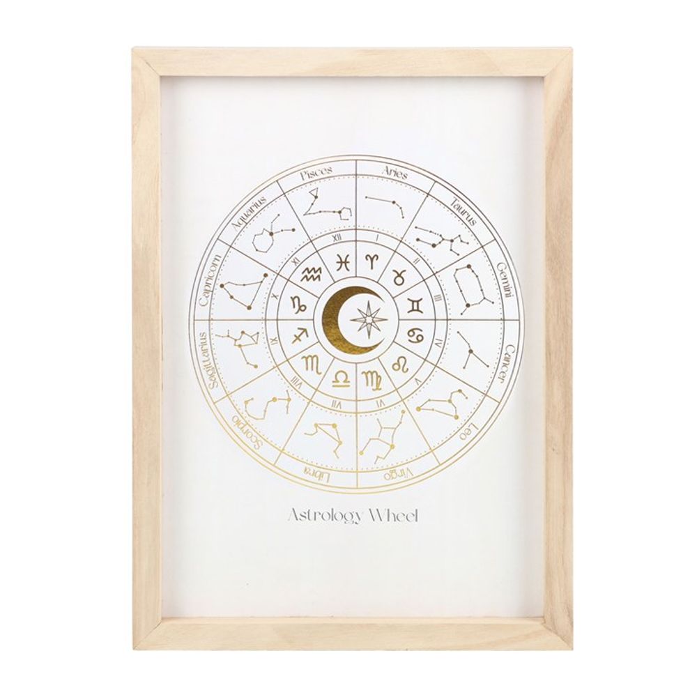 Off White Astrology Wheel Framed Wall Art Print - Wicked Witcheries