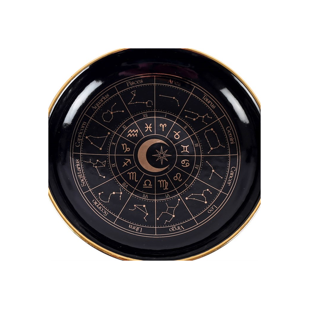 Black Astrology Wheel Trinket Dish - Wicked Witcheries