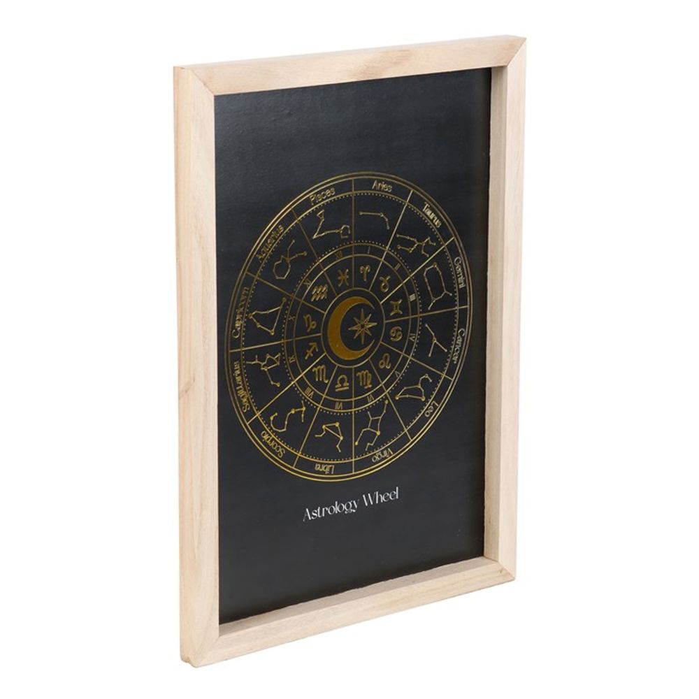 Black Astrology Wheel Framed Wall Art Print - Wicked Witcheries