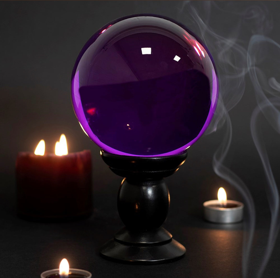 Large Purple Crystal Ball on Stand - Wicked Witcheries