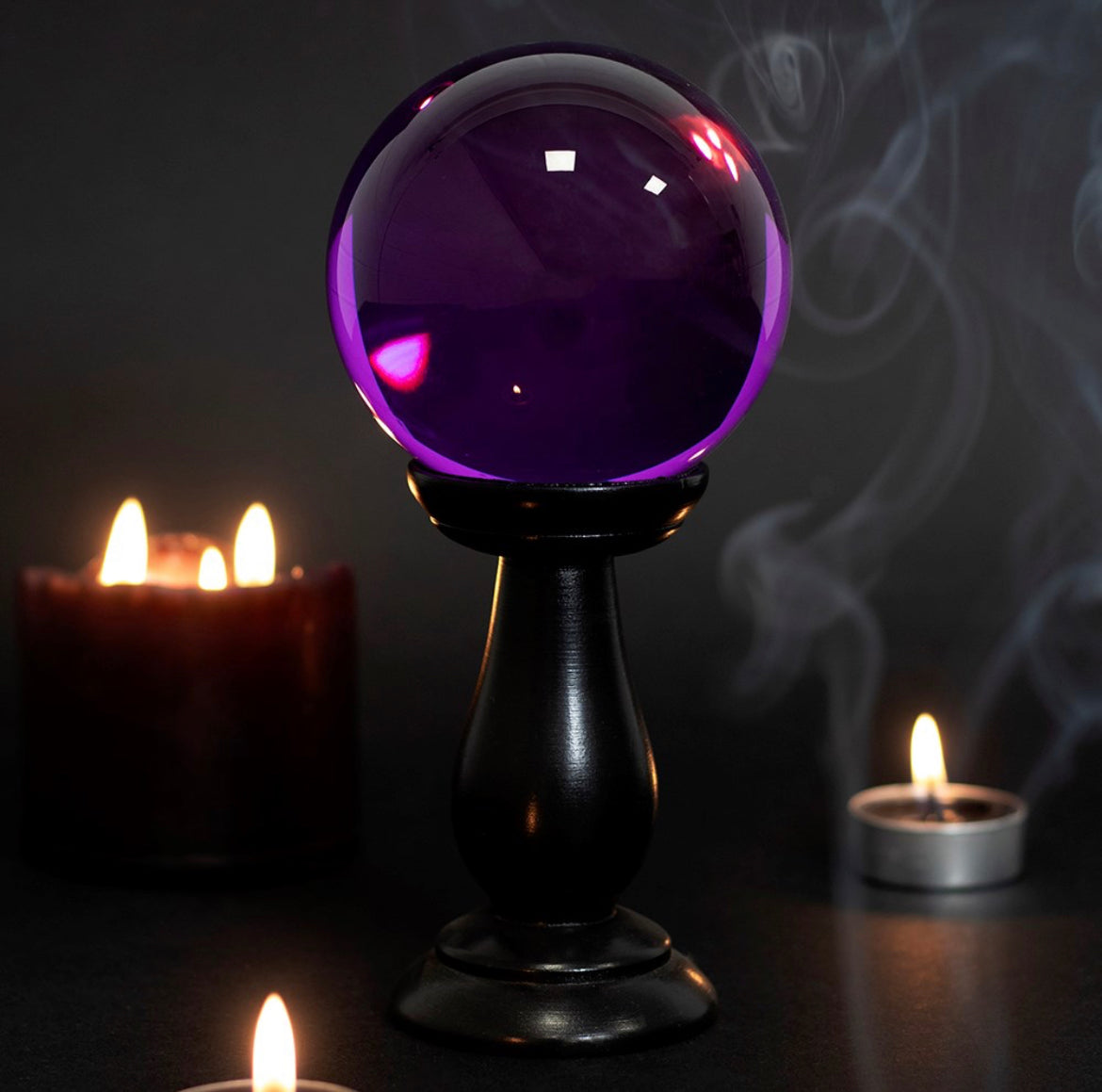 Small Purple Crystal Ball on Stand - Wicked Witcheries