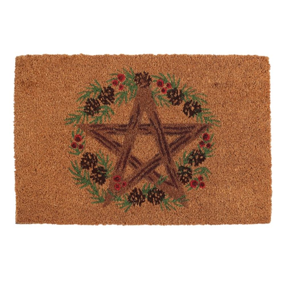 Natural Winter Solstice Pentagram Doormat - Wicked Witcheries