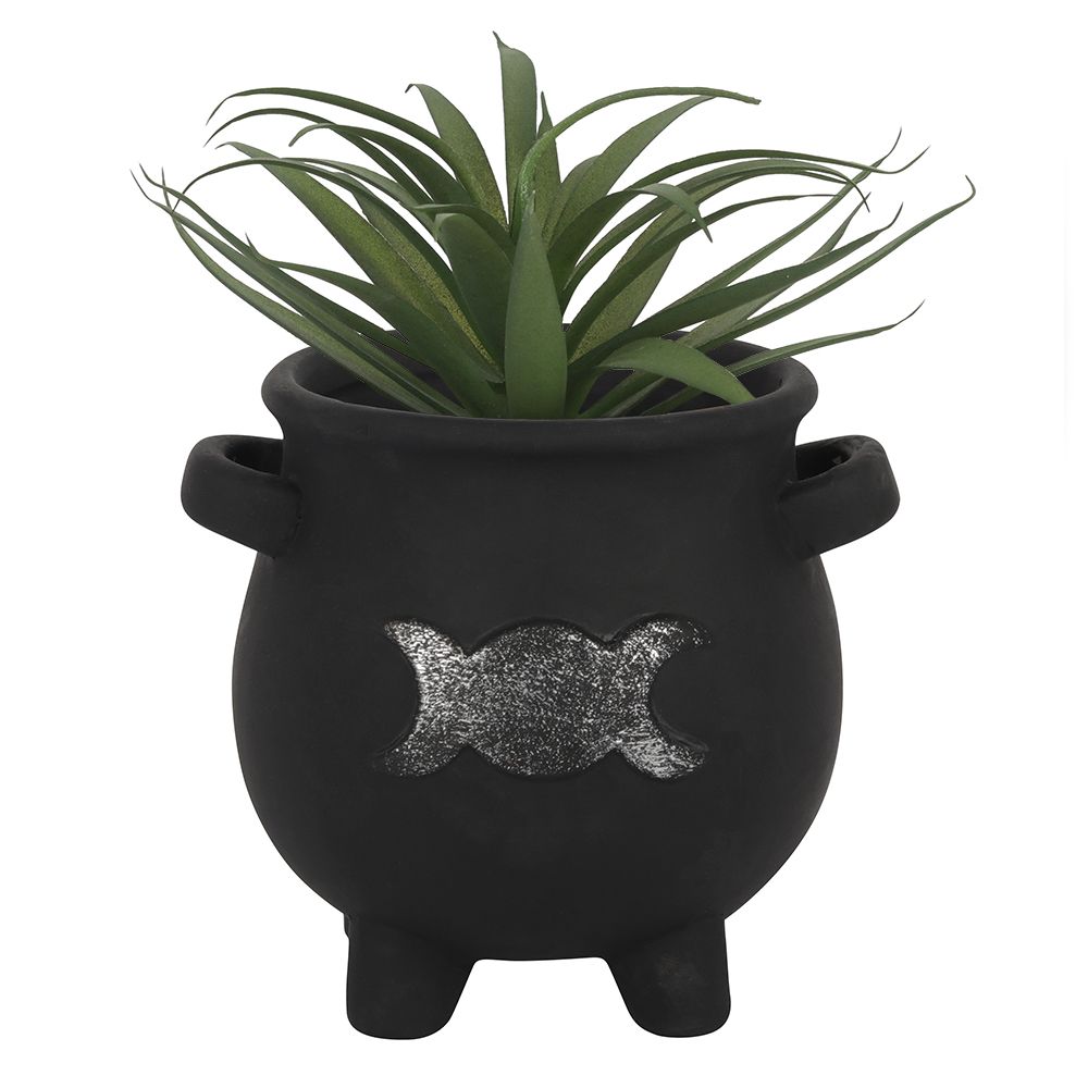 Triple Moon Cauldron Terracotta Plant Pot - Wicked Witcheries