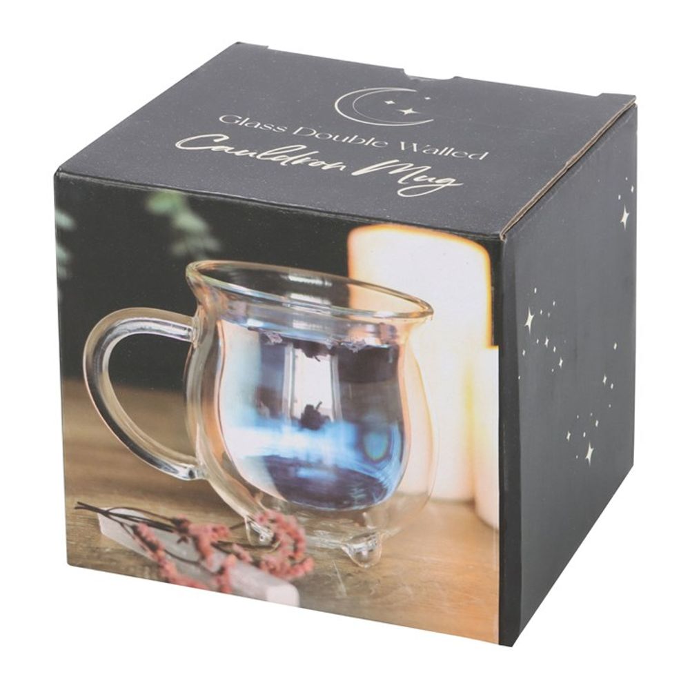 Clear Double Walled Glass Cauldron Mug - Wicked Witcheries