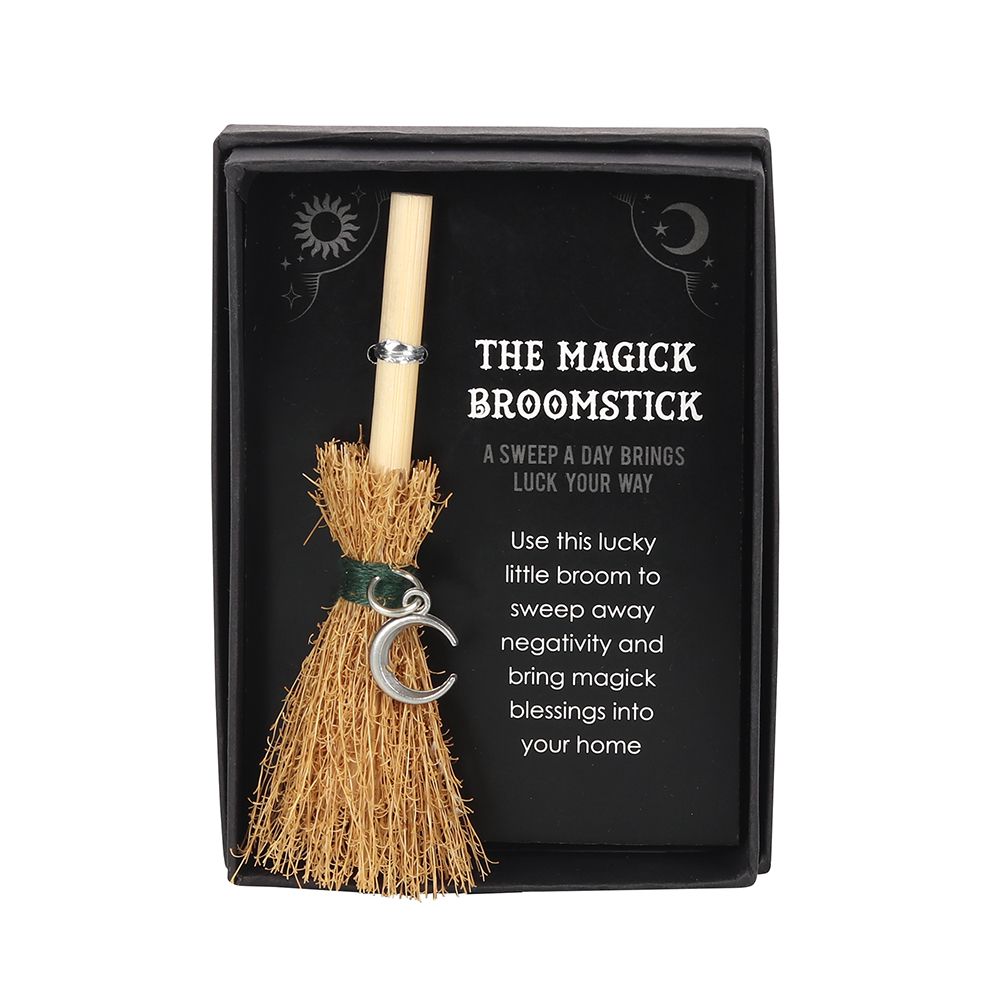 Crescent Moon Mini Magick Broomstick - Wicked Witcheries