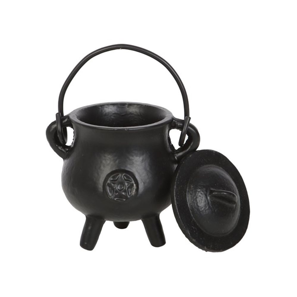 7.5cm Smooth Cast Iron Cauldron with Pentagram - Wicked Witcheries