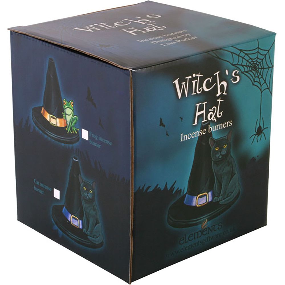 Witch Hat With Cat Incense Cone Holder - Wicked Witcheries