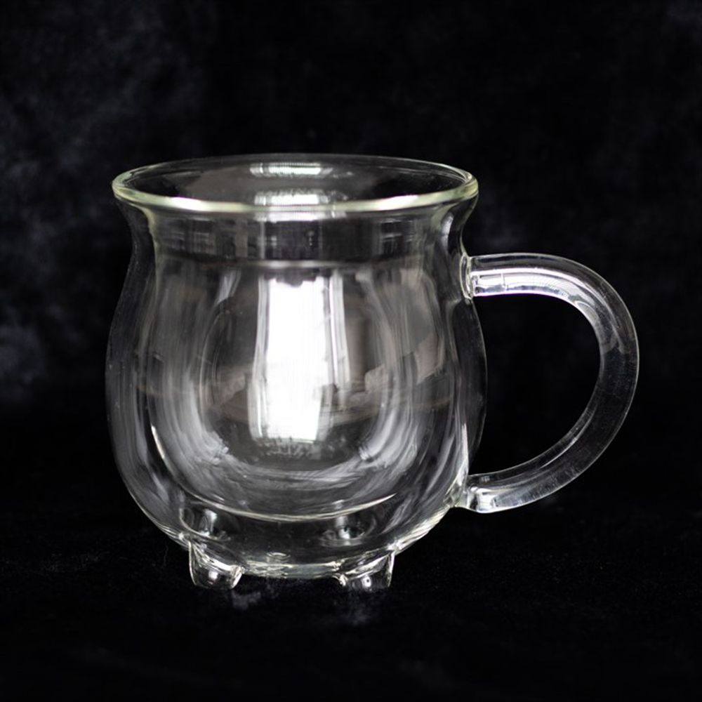 Clear Double Walled Glass Cauldron Mug - Wicked Witcheries