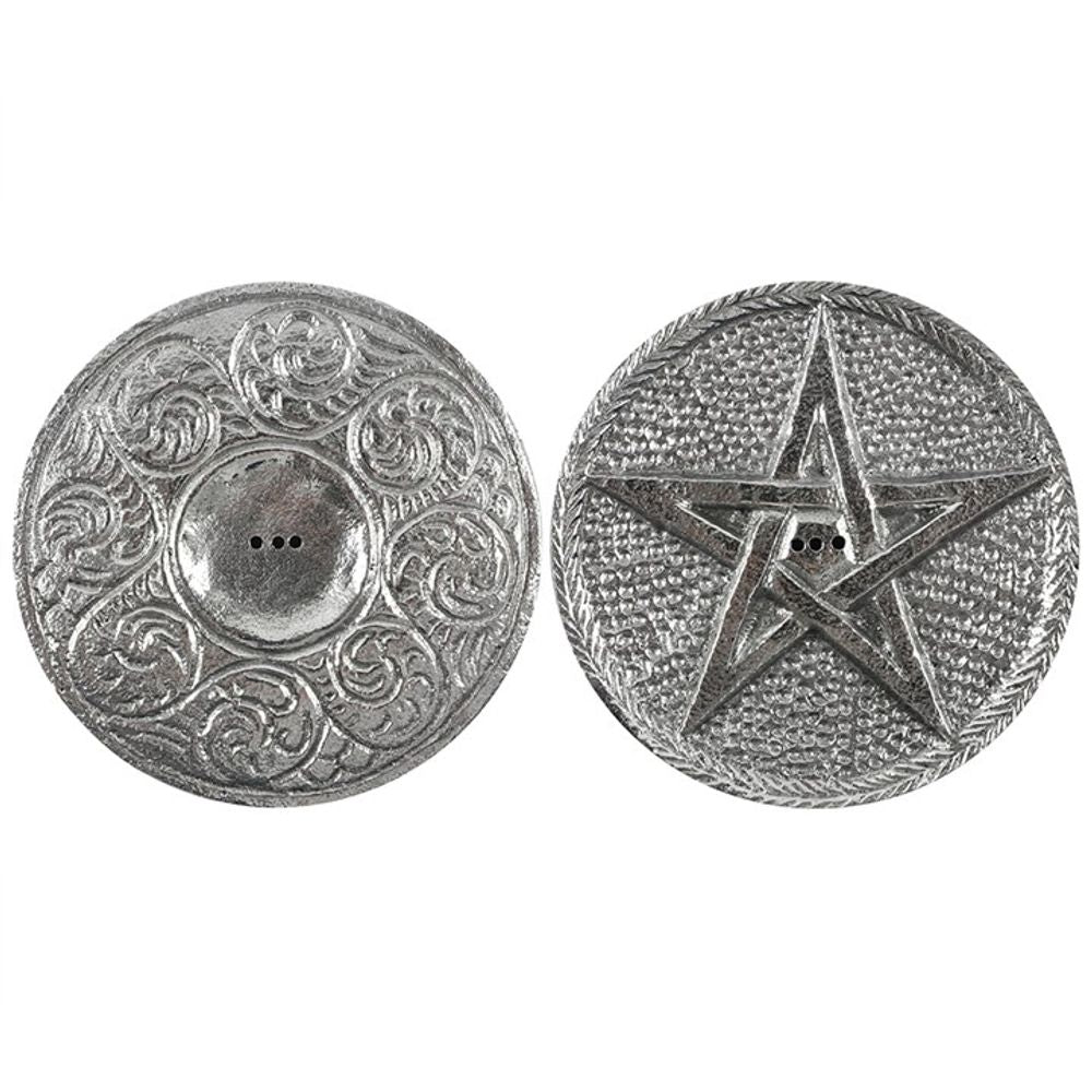 10cm Silver Pentagram Incense Holder - Wicked Witcheries