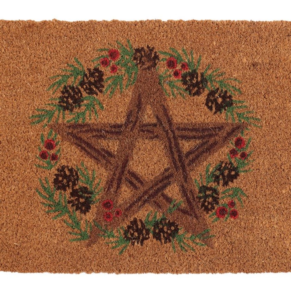 Natural Winter Solstice Pentagram Doormat - Wicked Witcheries