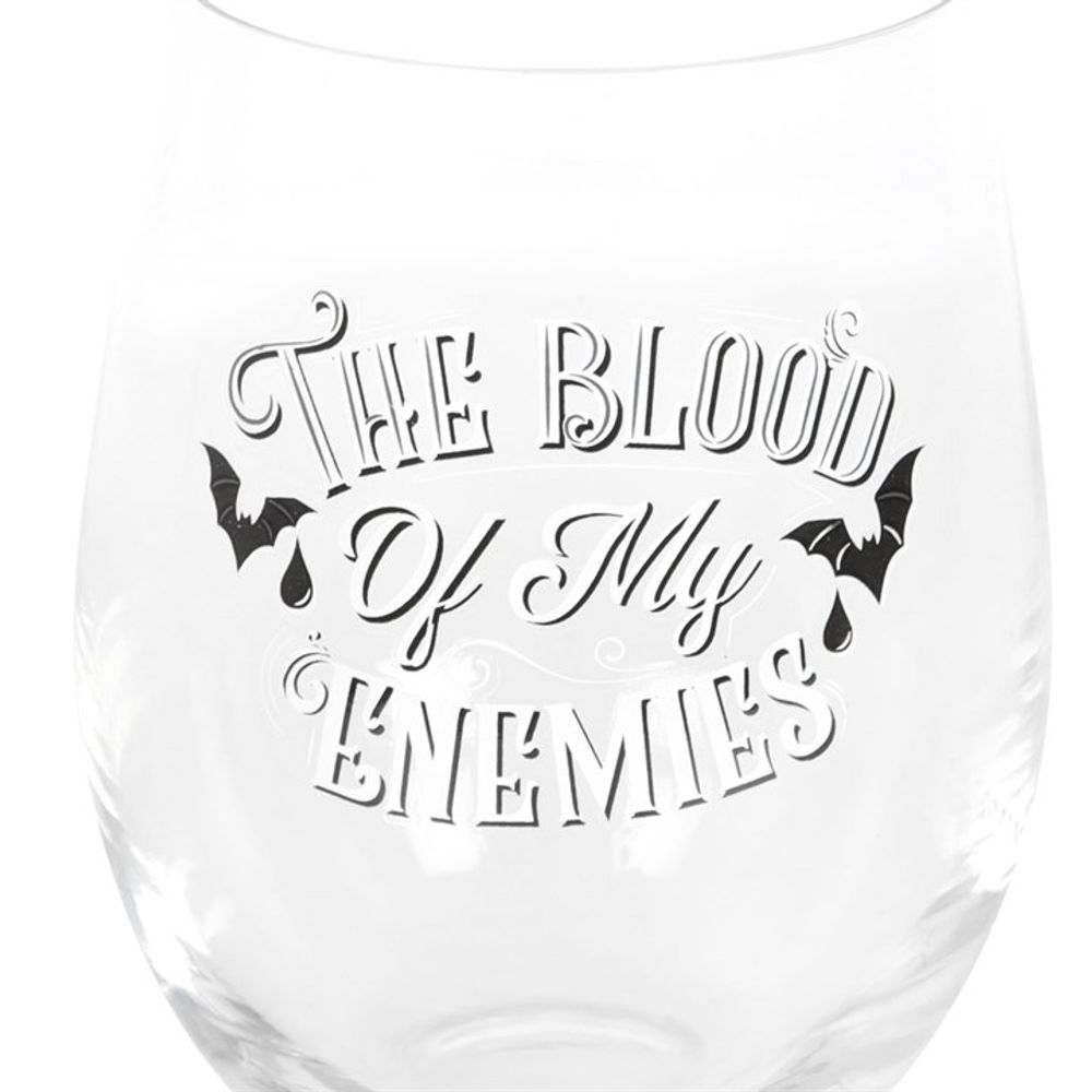 Blood Of My Enemies Stemless Wine Glass - Wicked Witcheries